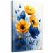Tableaux Fleurs Botaniques Jaunes Et Bleues 80x120