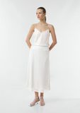 Comma Lange Lurex Rok Crème 38