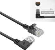 ACT 5 meter U/UTP CAT6A LSZH slimline patchkabel met RJ45 connectoren, recht naar 90° haaks rechts DC2905