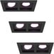 HOFTRONIC SMART HOFTRONIC Set van 3 Fresno Smart Dubbele Inbouwspots Rechthoek Zwart