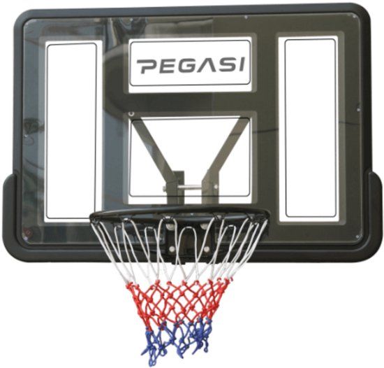 PEGASI Basketbalbord Classic 110x75cm - Zwart - Kunststof - Incl. bevestiging