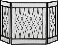 HOMCOM Haardscherm Metaal 126x3x80cm Zwart