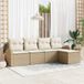 Maison Exclusive - Set van 5 kussens voor tuinmeubelen met kussen, beige en wit, gemaakt van polyrotan