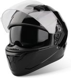 VINZ Helmets VINZ Kennet Integraalhelm met Zonnevizier - Scooterhelm, Motorhelm - Heren & Dames - ECE Keurmerk - Glans Zwart - S