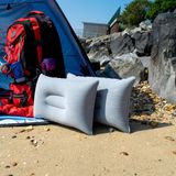 Merkloos / Sans marque Cosensi - Dailygoods - Opblaasbaar Reiskussen - Grijs - Set van 2