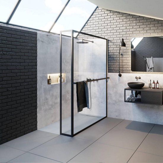 Riho Lucid GD402 Inloopdouche - 90x200cm - Mat Zwart