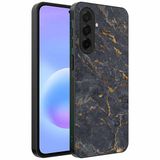 Smartphonica Geschikt voor Samsung Galaxy A57 Telefoonhoesje met Grijs Goud Marmer Opdruk - TPU Backcover Case Grey Gold Marble Design