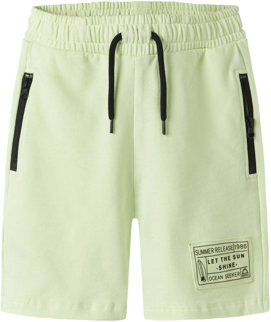 NAME IT Jongens Bermuda shorts NKMFAVNE - Maat 128 - Katoen - Lime Cream
