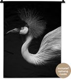 1001Tapestries Wandkleed Kraanvogel Zwart Wit 60x80cm - 1001Tapestries