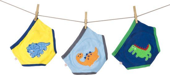 Zoocchini set van 3 oefenbroekjes - 100% organic katoen - Jurassic Pals - Jongens - 3-4 jaar