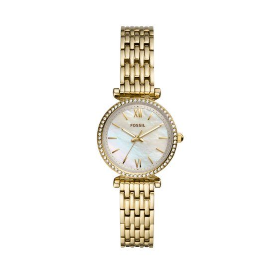Fossil Carlie Mini ES4735 Dameshorloge - Goudkleurig - 28mm