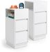 Merkloos Relaxdays Nachtkastje - set van 2 - met 2 lades - 64x24x30 cm - wit