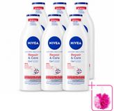 Nivea 6 x Repair & Care Lait pour le corps - 72 heures d'hydratation - Pour peau très sèche - 400 ml