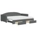 vidaXL Slaapbank met onderschuifbed en lades 90x200 cm stof donkergrijs