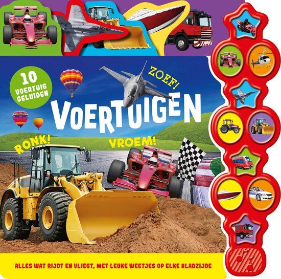 Geluidenboek - Voertuigen - 10 geluiden - Hardcover