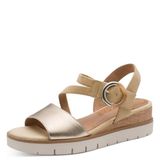 Tamaris Plateau sandalen Dames Bruin Leer Sleehak Klittenband 41