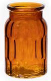 Bellatio Design Bloemenvaas - bruin - transparant glas - 12 x 18 cm - vaas