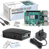 Db-tronic Raspberry Pi 4 4 GB starterskit | 64 GB Black Edition | Officiële voeding 15 W | Officiële behuizing | 4K micro-HDMI-kabel | Koellichaamset | USB-kaartlezer