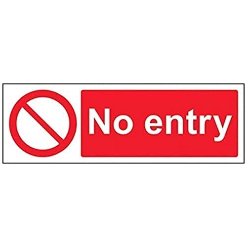 V Safety VSafety No Entry Verbodsbord - 300mm x 100mm - Zelfklevende Vinyl