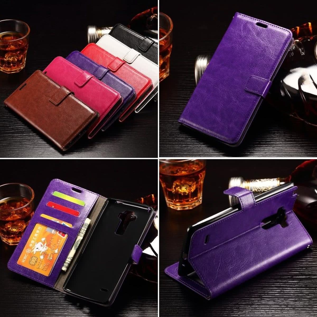 - Cyclone portemonnee case wallet hoesje LG Leon H320 C40 paars Accessoire van uitstekende kwaliteit