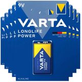 Varta Longlife Power Alkaline Batterijen 9V 565 mAh - 8 x - Voordeelverpakking