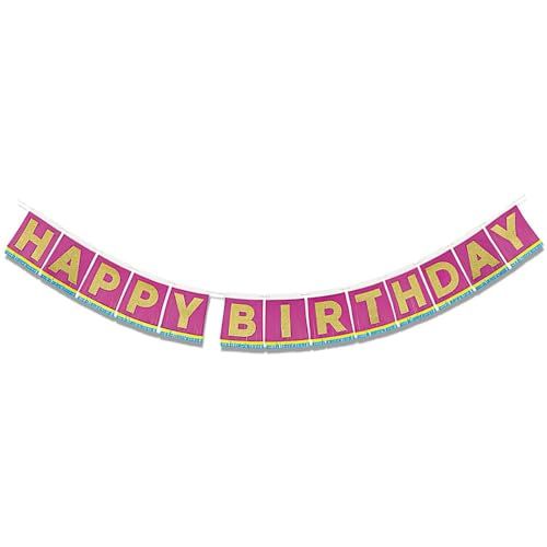 Happy Birthday Banner - Woven Edge - 3.35m - 1 Piece