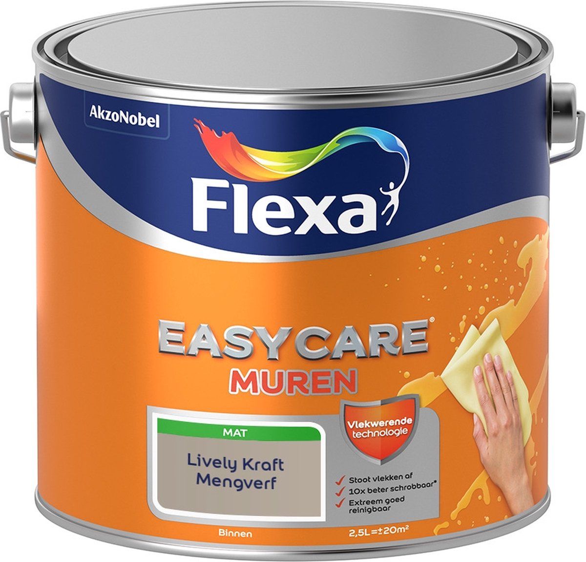 FLEXA Easycare Muurverf - Lively Kraft - 2,5 liter