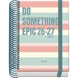 Dohe - Schoolagenda 2026 2027 - September tot Juni, Dag Per Pagina, A6 (12x17 cm), Hardcover, Spiraalbinding en Elastiek, 2 Pagina’s Stickers, Spaans en Engels - Epic