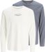 JACK & JONES JPRBLALUCAS LS TEE 2PK MP Heren T-shirt - Katoen - Lange mouw - Turbulence - Maat XL - 2 stuks
