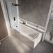 Hudson Reed Baignoire douche rectangulaire moderne - 170 x 70 cm - Pare-baignoire noir - Tablier frontal & latéral - Sandford
