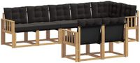 vidaXL Hoek loungeset 8-delig Acacia Hout Wit en Zwart