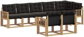 vidaXL Hoek loungeset 8-delig Acacia Hout Wit en Zwart