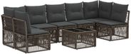 vidaXL - Banc de jardin - Set - 8 - pièces - Gris - poly - rotin
