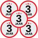 autocollant 3 ans - 5x - rond - Dia 15 cm - anniversaire 3 ans - anniversaire - décoration d'âge
