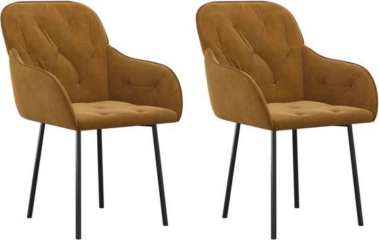 vidaXL Eetkamerstoelen 2 stuks fluweel bruin
