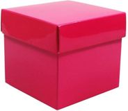 Merkloos Luxe cadeaudoosje met deksel - roze metallic - 10 x 10 x 10 cm - vierkant - verpakking