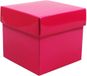 Merkloos Luxe cadeaudoosje met deksel - roze metallic - 10 x 10 x 10 cm - vierkant - verpakking