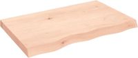 vidaXL - Wastafelblad - 80x50x(2-6) cm - onbehandeld - massief - hout
