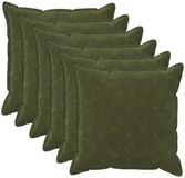 vidaXL Kussensloop 6 stuks HOUTEN Groen 65 x 65 cm Katoensatijn