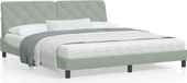 Maison Exclusive - Lit avec matelas gris clair 180 x 200 cm, velours