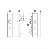 Ami Veiligheidslangschild SKG - deurdikte 55/60 mm - KT 72 Omkeer - 251 x 50 mm - F1