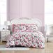 Betsey Johnson - Twin dekbedovertrekset omkeerbaar beddengoed met bijpassende glans, all-season woondecoratie (bloemende rozen roze, tweeling)