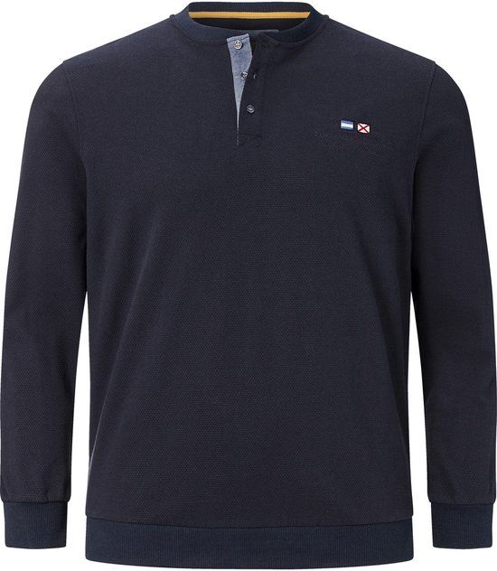 Jan Vanderstorm heren Sweatshirt - 76/78 - donkerblauw - Plus Size