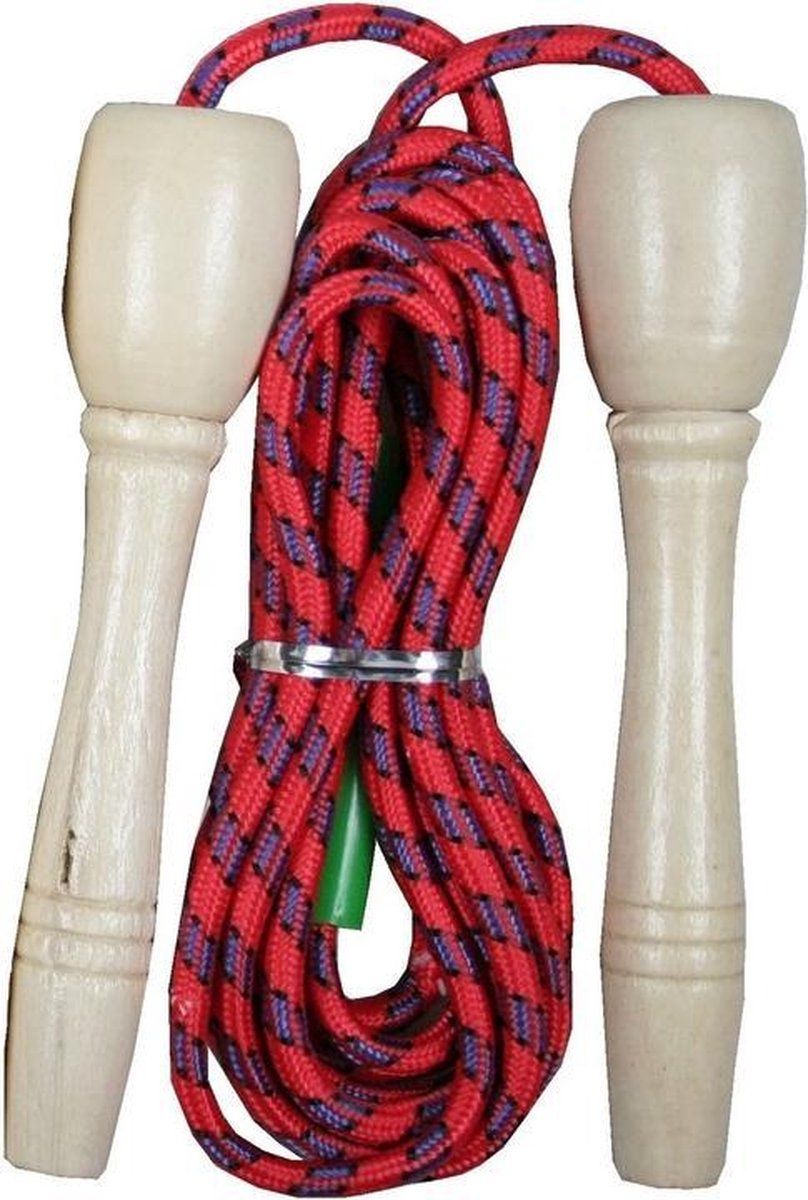 Benson Rood springtouw met houten handvatten 236 cm