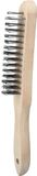 KS Tools 201.2306-E STAINLESS STEEL Handstaalborstel, 4 rijen, 290mm, Hanger