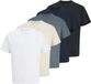 JACK & JONES Heren T-shirts - 5 stuks - Katoen - Zwart - Maat XL