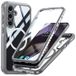 Samsung Étui magnétique Galaxy S24 FE avec protection d'écran en verre trempé - Compatible MagSafe - Gris