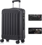 YONSLY Handbagage Koffer - 66cm - 66 L - TSA Slot - 360° Draaibare Wielen - Trolley - Zwart