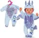 BABY BORN romper pour poupée, accessoire licorne, 43 cm, combinaison à capuche avec ailes scintillantes