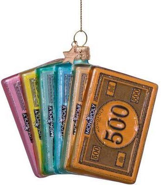 Vondels Ornament glass Monopoly money fan H9cm